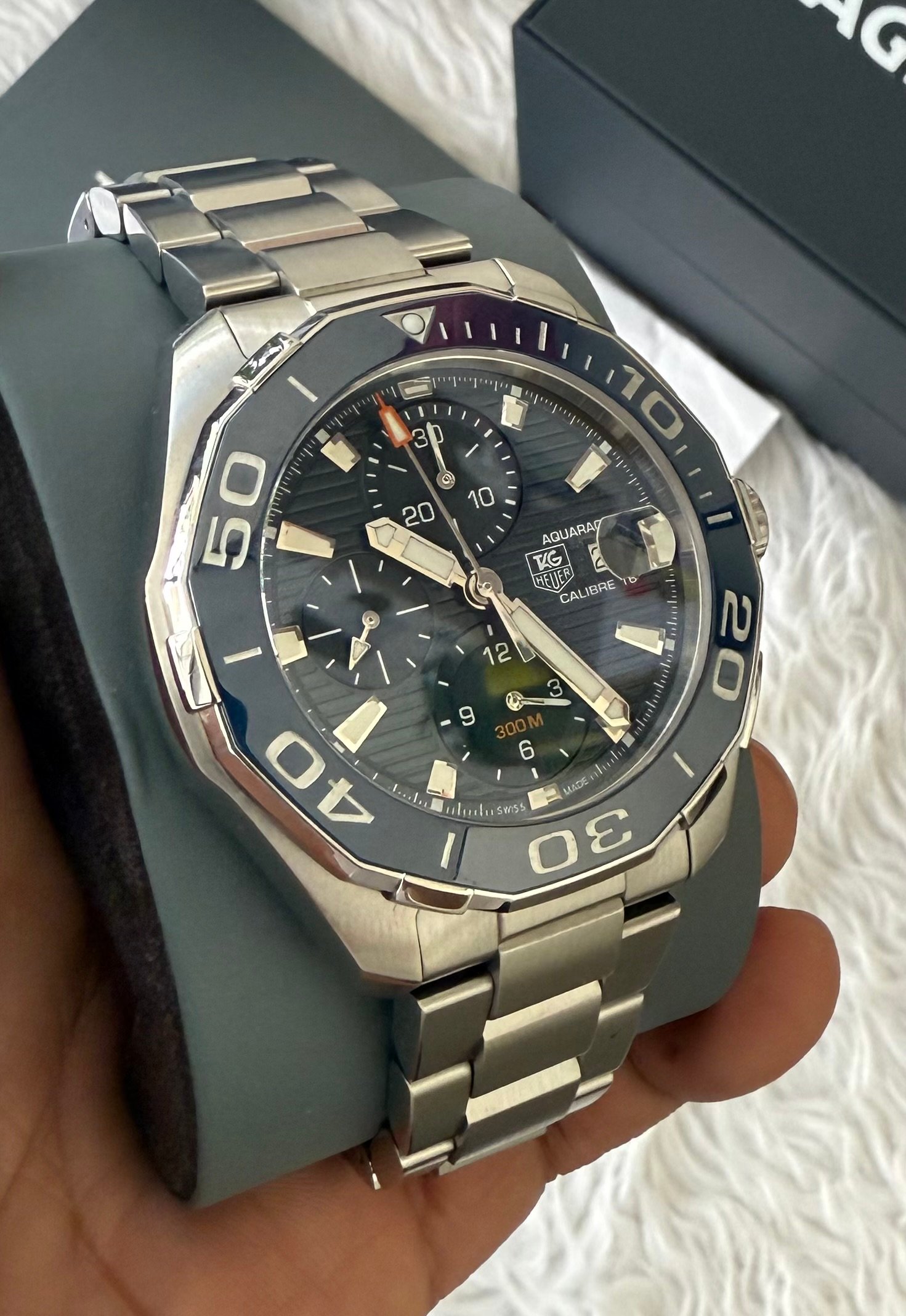 Tag Heuer Aquaracer Calibre 16 Blue Bezel - Image 4